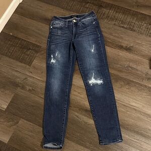 Judy Blue Boyfriend Distressed Blue Jeans